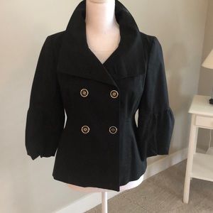 Black jacket with bell sleeve detail